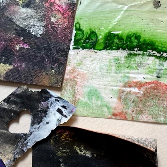 Junk Journal Pack  15+ Hand painted Pieces, Great for scrapbooking, collage - Picture 7 of 12